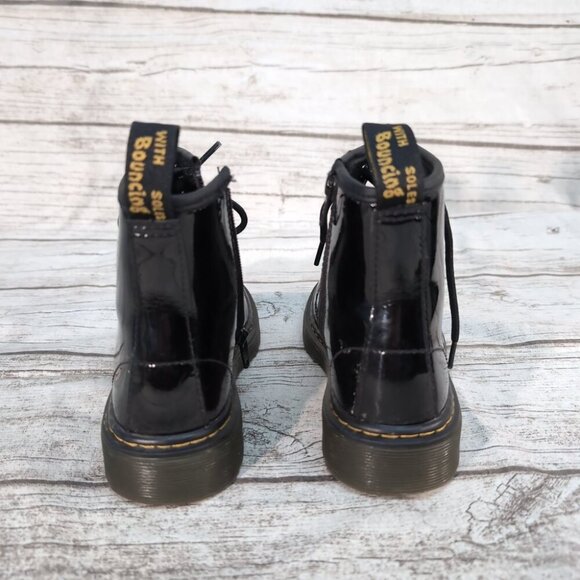 Dr. Martens 1460J Black Patent Leather Combat Boots – Youth Girls Size 2 - Picture 4 of 10